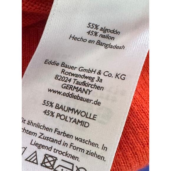 Eddie Bauer Medium Button Front Cardigan Sweater Cotton Nylon Blend Orange - Picture 7 of 10